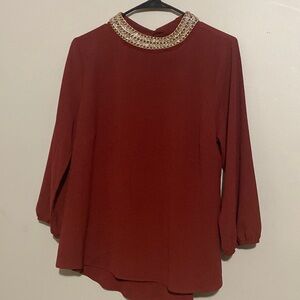 Woman’s blouse size large burgundy top
